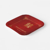 Rot Gold Chinesischer Hochzeitsbrauch Pappteller (Gewinkelt)