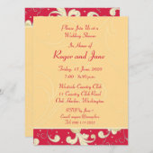 Rot, Gold, Christliches Kreuz, Brautparty Einladung (Vorne/Hinten)