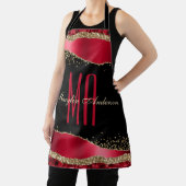 ROT & GOLD CHRISTMAS CHIC TEARS CUSTOM MONOGRAM SCHÜRZE (InSitu)