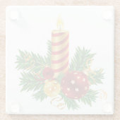 ROT & GOLD CHRISTMAS KANDLES MIT ORNAMENTS & FERN GLASUNTERSETZER (Rückseite)