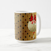 ROT & GOLD CHRISTMAS ORNANATION KAFFEETASSE (VorderseiteRechts)
