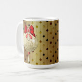 ROT & GOLD CHRISTMAS ORNANATION KAFFEETASSE (Vorderseite Links)