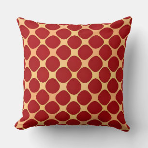 Rot Gold Diamant Geometrisch Reich Klassisch Dekor Kissen