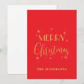 Rot & Gold Farben Frohe Weihnachten Neujahr Name (Vorne/Hinten)