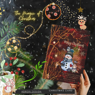 ROT GOLD Fröhliche Weihnachten Grußkarte