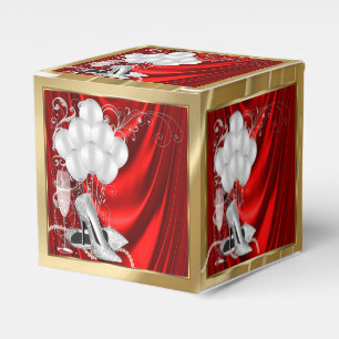 Rot-Gold-Geburtstagsfeier Geschenkschachtel