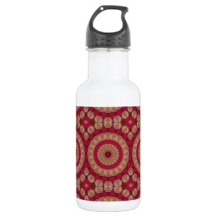 Rot Gold Gelbe Rosetten Mandala Edelstahlflasche