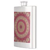 Rot Gold Gelbe Rosetten Mandala Flachmann (Links)