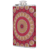 Rot Gold Gelbe Rosetten Mandala Flachmann (Links)