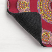 Rot Gold Gelbe Rosetten Mandala Mousepad (Ecke)