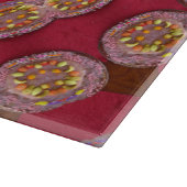 Rot Gold Gelbe Rosetten Mandala Schneidebrett (Ecke)