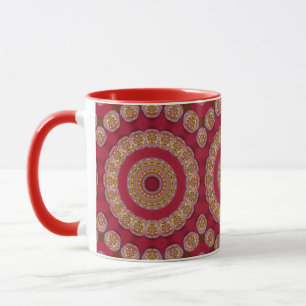 Rot Gold Gelbe Rosetten Mandala Tasse