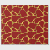 Rot-Gold-Giraffe-Musterpapier Geschenkpapier (Flach)