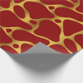 Rot-Gold-Giraffe-Musterpapier Geschenkpapier (Ecke)