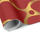 Rot-Gold-Giraffe-Musterpapier Geschenkpapier (Rolleneckpunkt)