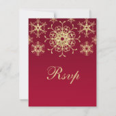 Rot, Gold Glitzer sieht Schneeflocken RSVP-Karte a RSVP Karte (Vorderseite)