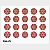 Rot, Gold Glitzer sieht Snowflake Hochzeitsticker Runder Aufkleber (Blatt)