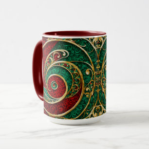 Rot Gold Grün Weihnachten Feiertags Tasse