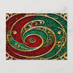 Rot Gold Grün Weihnachts Feiertags Postkarte