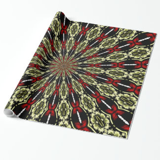 Rot-Gold-Hartglas-Fenster Kaleidoskop Geschenkpapier
