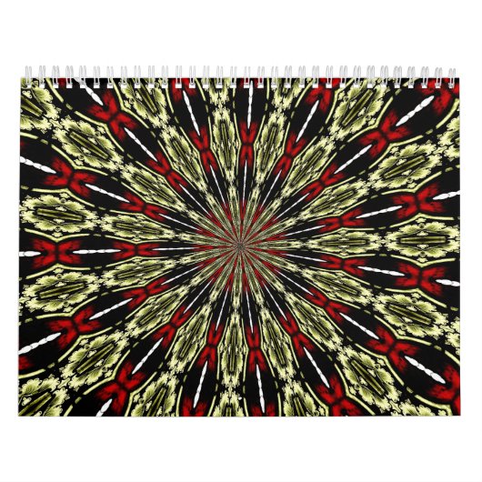 Rot-Gold-Hartglas-Fenster Kaleidoskop Kalender (Titelbild)