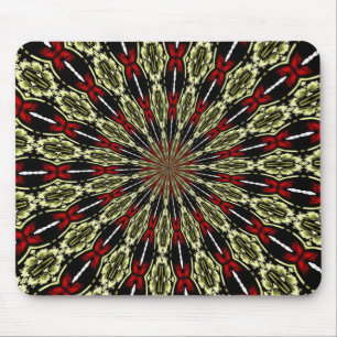 Rot-Gold-Hartglas-Fenster Kaleidoskop Mousepad