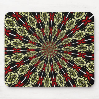 Rot-Gold-Hartglas-Fenster Kaleidoskop Mousepad