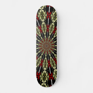 Rot-Gold-Hartglas-Fenster Kaleidoskop Skateboard