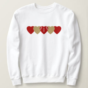 Rot-Gold-Herz-Football Sweatshirt