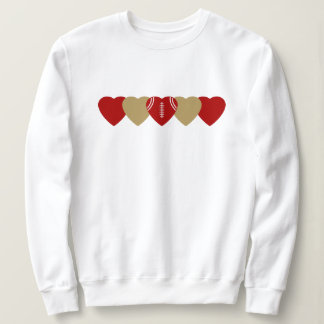 Rot-Gold-Herz-Football Sweatshirt