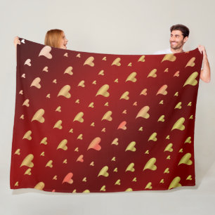 Rot, Gold, Herz, Liebe, Valentin, Form, Symbol, Fleecedecke
