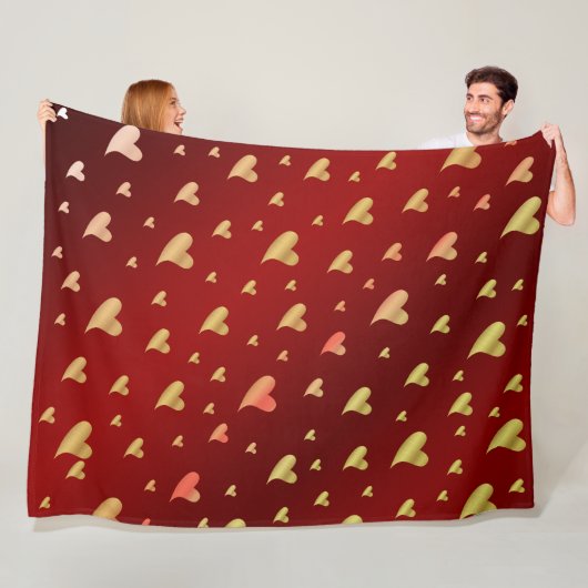 Rot, Gold, Herz, Liebe, Valentin, Form, Symbol, Fleecedecke (Beispiel)