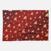 Rot, Gold, Herz, Liebe, Valentin, Form, Symbol, Geschirrtuch (Horizontal)