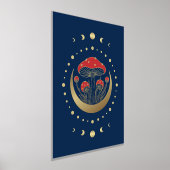 Rot-Gold-Magie-Pilz, Halbmond auf blau Foliendrucke (Ablage )