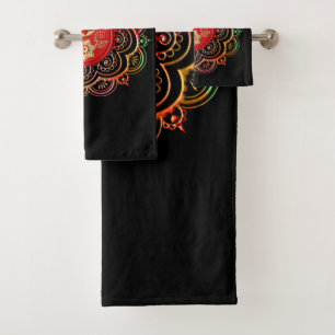 Rot & Gold Mandala Badhandtuch Set