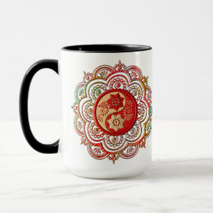 Rot & Gold Mandala Tasse