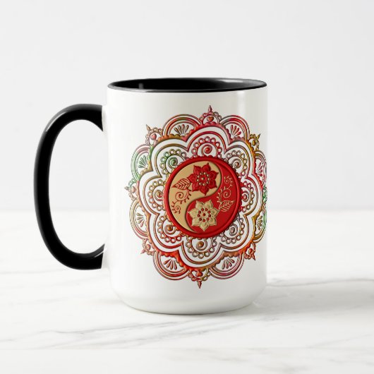 Rot & Gold Mandala Tasse (Links)