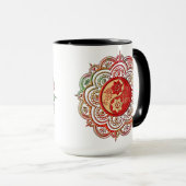 Rot & Gold Mandala Tasse (VorderseiteRechts)
