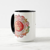 Rot & Gold Mandala Tasse (Vorderseite Links)