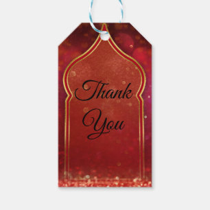 Rot & Gold Marokkanische Arabische Nächte Hochzeit Geschenkanhänger