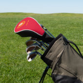 Rot-Gold-Monogram-Logo-Wappen Golf Headcover (In SItu)
