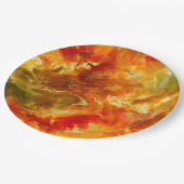 Rot, Gold, Orange, Farbtafel Pappteller (Schrägansicht)