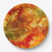 Rot, Gold, Orange, Farbtafel Pappteller (Vorderseite)