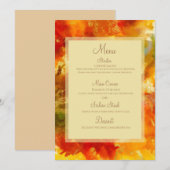 Rot, Gold, Orange, grüne Marmorfarbe Menükarte (Vorne/Hinten)