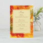 Rot, Gold, Orange, grüne Marmorfarbe Menükarte (Stehend Vorderseite)