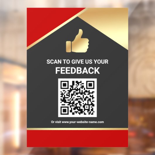 Rot Gold QR Code Kundenfeedback Bewertung Fensteraufkleber (Blatt 2)