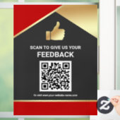 Rot Gold QR Code Kundenfeedback Bewertung Fensteraufkleber (Zuhause)