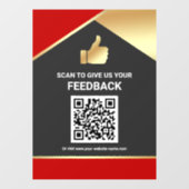 Rot Gold QR Code Kundenfeedback Bewertung Fensteraufkleber (Blatt)