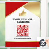 Rot Gold QR Code Kundenfeedback Bewertung Fensteraufkleber (Zuhause)