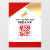 Rot Gold QR Code Kundenfeedback Bewertung Fensteraufkleber (Blatt)